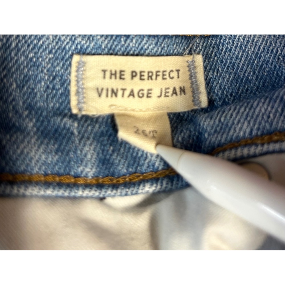 Madewell The Perfect Vintage Jean Distressed Raw Hem Light Blue Size 26 - Picture 8 of 9